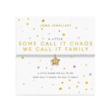 Joma Jewellery A Little 'Some Call It Chaos We Call It Family' Two Tone Bracelet 17.5cm Stretch