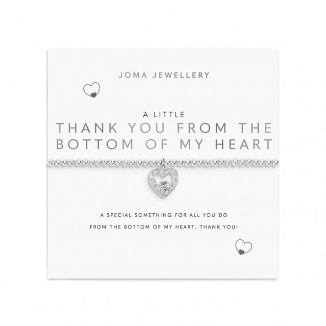 Joma Jewellery  A Little 'Thank You From The Bottom Of My Heart' Bracelet 17.5cm Stretch