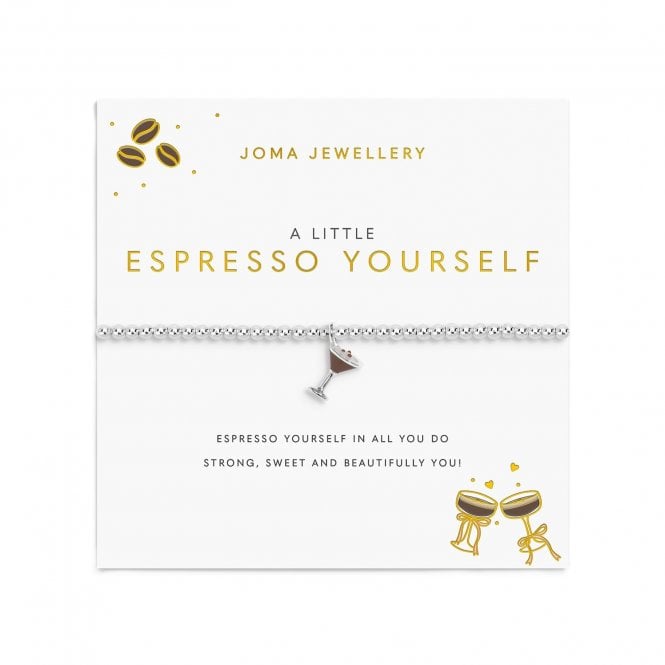 Joma Jewellery  A Little Vibes 'Espresso Yourself' Silver Tone Bracelet 17.5cm Stretch