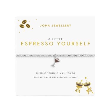 Joma Jewellery A Little Vibes 'Espresso Yourself' Silver Tone Bracelet 17.5cm Stretch