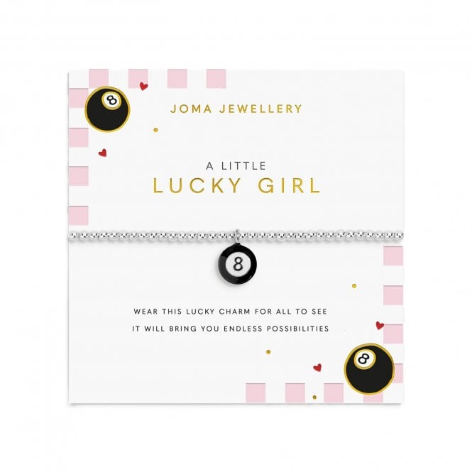 Joma Jewellery  A Little Vibes 'Lucky Girl' Silver Tone Bracelet 17.5cm Stretch