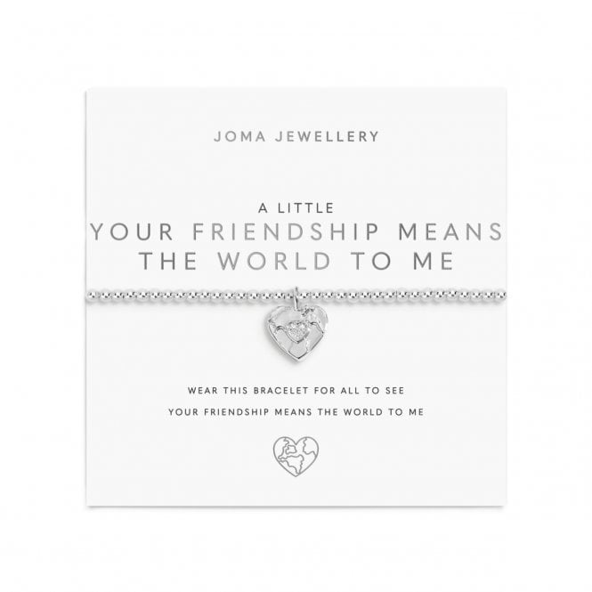 Joma Jewellery  A Little 'Your Friendship Means The World To Me' Bracelet 17.5cm Stretch