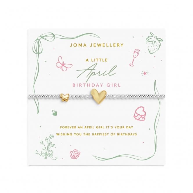 Joma Jewellery  Birth Month A Little 'April' Two Tone Bracelet 17.5cm Stretch
