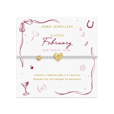 Joma Jewellery Birth Month A Little 'February' Two Tone Bracelet 17.5cm Stretch