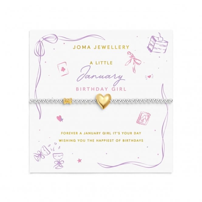 Joma Jewellery  Birth Month A Little 'January' Two Tone Bracelet 17.5cm Stretch