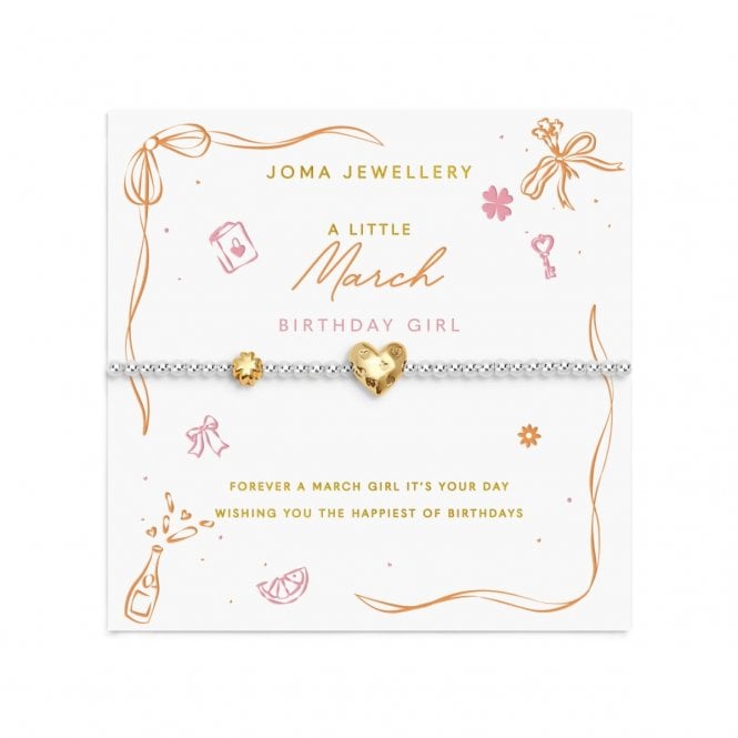 Joma Jewellery  Birth Month A Little 'March' Two Tone Bracelet 17.5cm Stretch