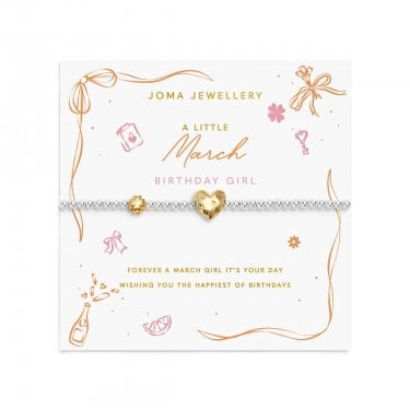 Joma Jewellery Birth Month A Little 'March' Two Tone Bracelet 17.5cm Stretch