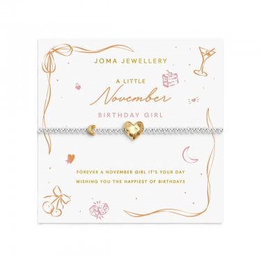 Joma Jewellery Birth Month A Little 'November' Two Tone Bracelet 17.5cm Stretch