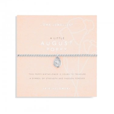 Joma Jewellery Birthflower A Little 'August' Poppy Bracelet 17.5cm Stretch  