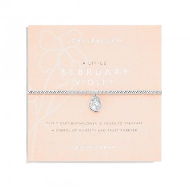 Joma Jewellery Birthflower A Little 'February' Violet Bracelet 17.5cm Stretch  