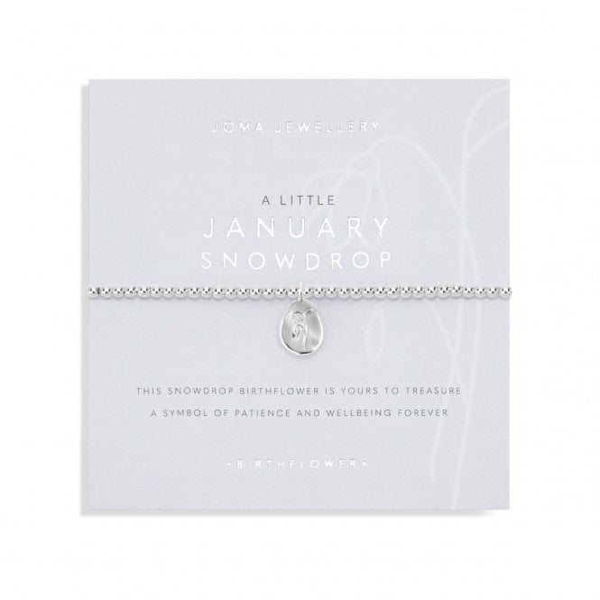 Joma Jewellery  Birthflower A Little 'January' Snowdrop Bracelet 17.5cm Stretch 