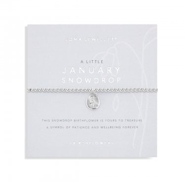 Joma Jewellery Birthflower A Little 'January' Snowdrop Bracelet 17.5cm Stretch 