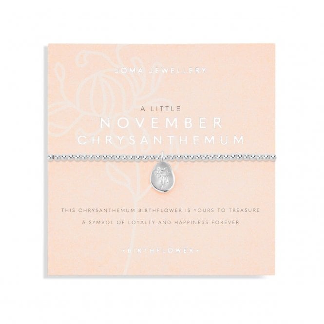 Joma Jewellery  Birthflower A Little 'November' Chrysanthemum Bracelet 17.5cm Stretch 