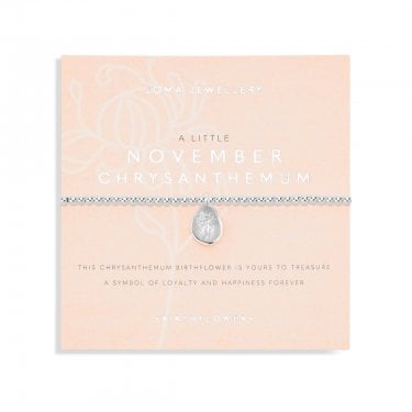 Joma Jewellery Birthflower A Little 'November' Chrysanthemum Bracelet 17.5cm Stretch 