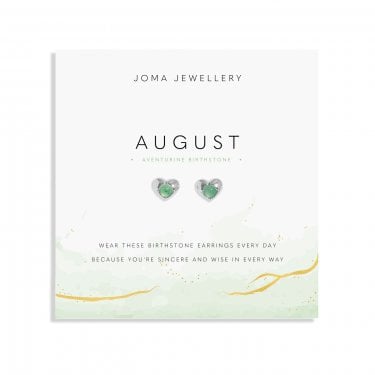 Joma Jewellery Birthstone A Little 'August' Stud Earrings 0.9 x 0.8cm 