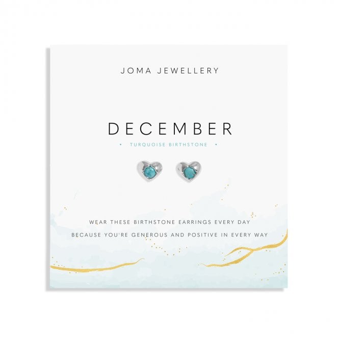 Joma Jewellery  Birthstone A Little 'December' Stud Earrings 0.9 x 0.8cm   