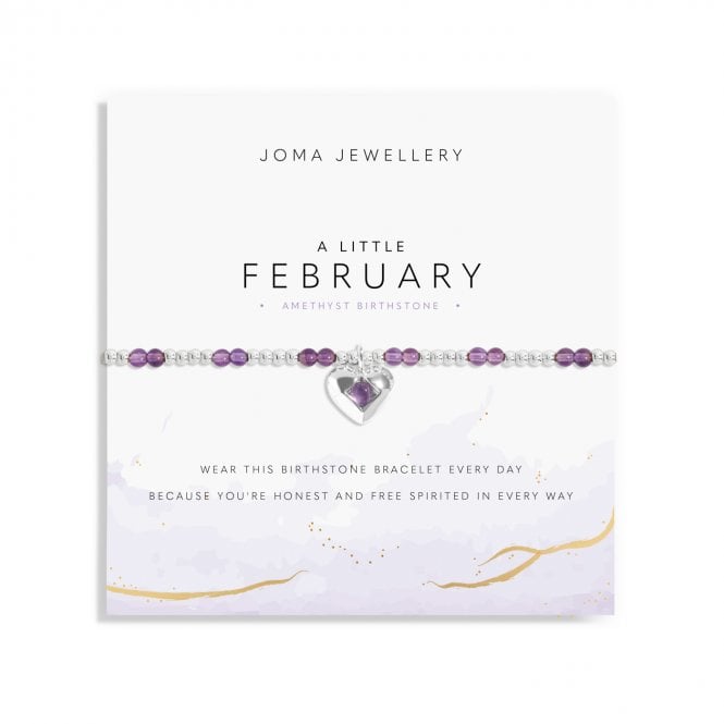 Joma Jewellery  Birthstone A Little 'February' Bracelet 17.5cm Stretch  