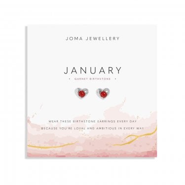 Joma Jewellery Birthstone A Little 'January' Stud Earrings 0.9 x 0.8cm 
