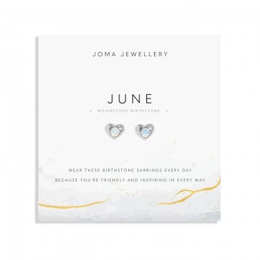 Joma Jewellery Birthstone A Little 'June' Stud Earrings 0.9 x 0.8cm 