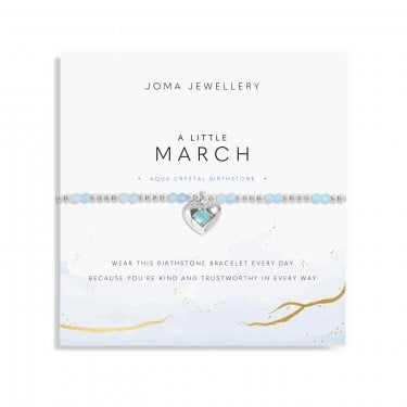Joma Jewellery Birthstone A Little 'March' Bracelet 17.5cm Stretch 