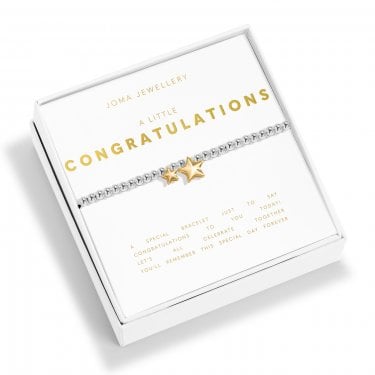 Joma Jewellery Boxed A Little 'Congratulations' Two Tone Bracelet 17.5cm Stretch  