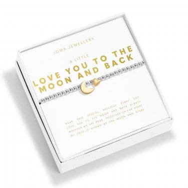 Joma Jewellery Boxed A Little 'Love You To The Moon' Two Tone Bracelet 17.5cm Stretch 