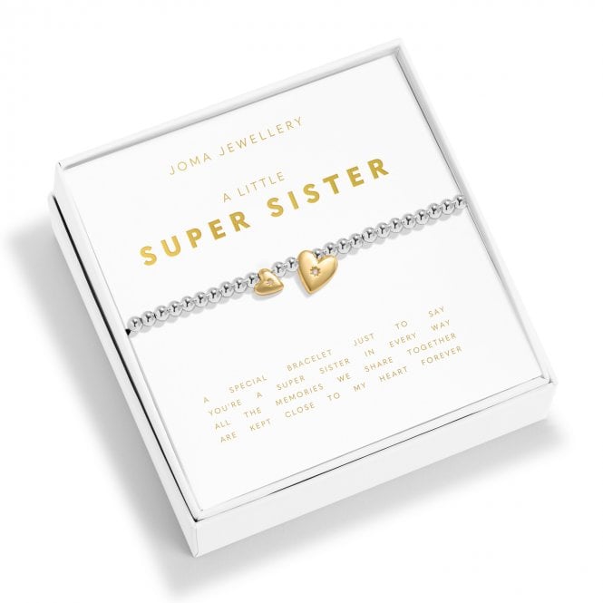 Joma Jewellery  Boxed A Little 'Super Sister' Two Tone Bracelet 17.5cm Stretch  