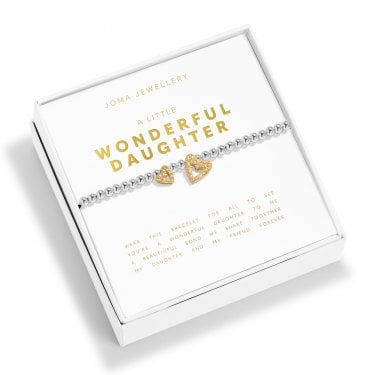 Joma Jewellery Boxed A Little 'Wonderful Daughter' Two Tone Bracelet 17.5cm Stretch  