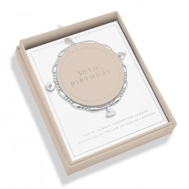 Joma Jewellery Boxed Life's A Charm '30th Birthday' Bracelet 17.5cm Stretch