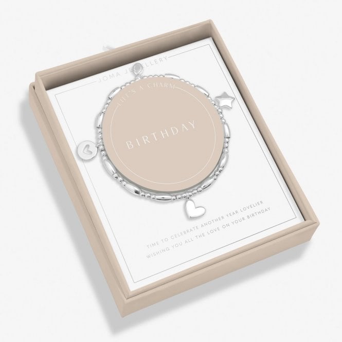 Joma Jewellery  Boxed Life's A Charm 'Birthday' Bracelet 17.5cm Stretch