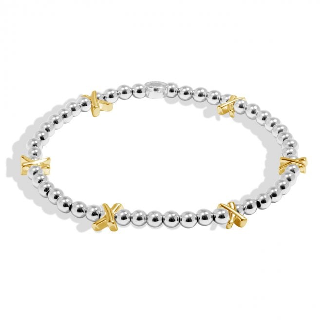 Joma Jewellery  Bracelet Bar Gold Kisses Two Tone Bracelet 17.5cm Stretch