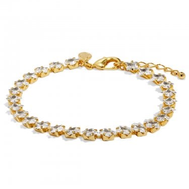 Joma Jewellery Bracelet Bar Gold Tone Tennis Bracelet 18cm + 3cm
