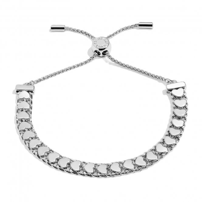 Joma Jewellery  Bracelet Bar Heart Silver Tone Chain Bracelet 24.5cm