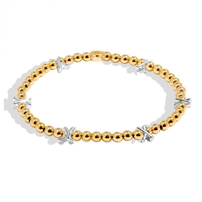 Joma Jewellery  Bracelet Bar Silver Kisses Two Tone Bracelet 17.5cm Stretch  