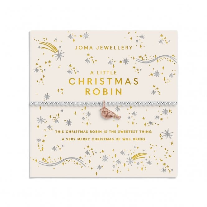 Joma Jewellery  Christmas A Little 'Christmas Robin' Bracelet 17.5cm Stretch