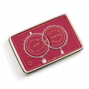 Joma Jewellery Christmas Linked Infinity 'Merry Christmas' Bracelets 17.5cm Stretch 