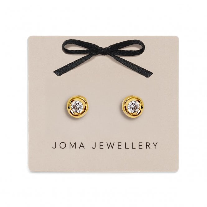 Joma Jewellery  Classic Collection CZ Gold Tone Stud Earrings