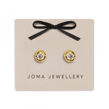 Joma Jewellery Classic Collection CZ Gold Tone Stud Earrings