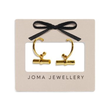 Joma Jewellery Classic Collection Gold Tone T-Bar Hoop Earrings