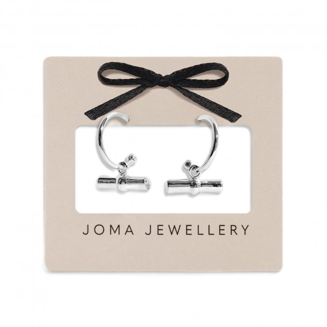 Joma Jewellery  Classic Collection Silver Tone T-Bar Hoop Earrings