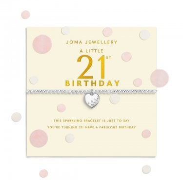 Joma Jewellery Confetti A Little '21st Birthday' Bracelet 17.5cm Stretch
