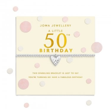 Joma Jewellery Confetti A Little '50th Birthday' Bracelet 17.5cm Stretch