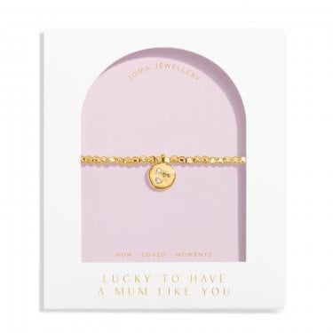 Joma Jewellery Dolce Vita 'Lucky To Have A Mum Like You' Gold Tone Bracelet 17.5cm Stretch