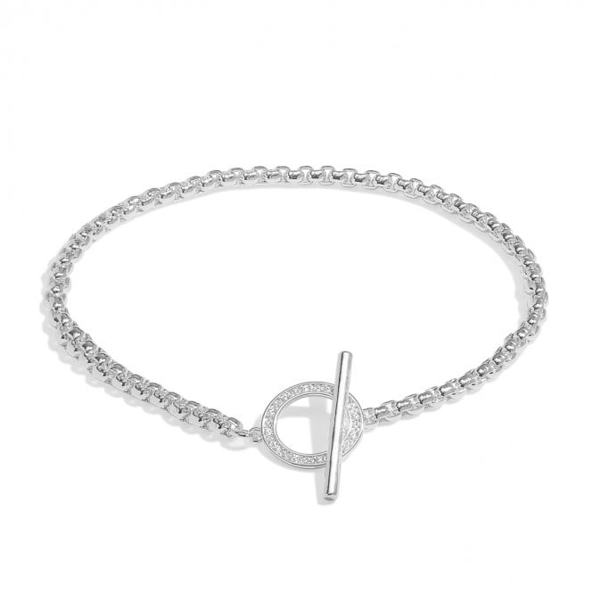 Joma Jewellery  Evermore CZ Circle T-Bar Bracelet 18.5cm  