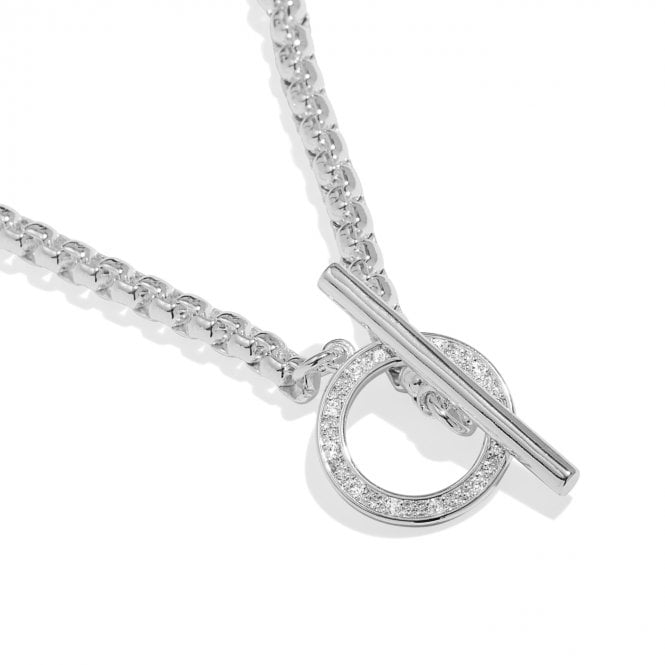 Joma Jewellery  Evermore CZ Circle T-Bar Necklace 42cm