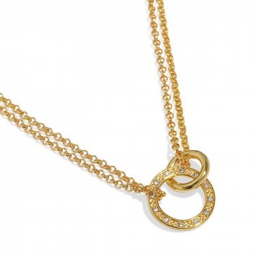 Joma Jewellery Evermore Linked Circles Gold Tone Necklace 40cm + 5cm
