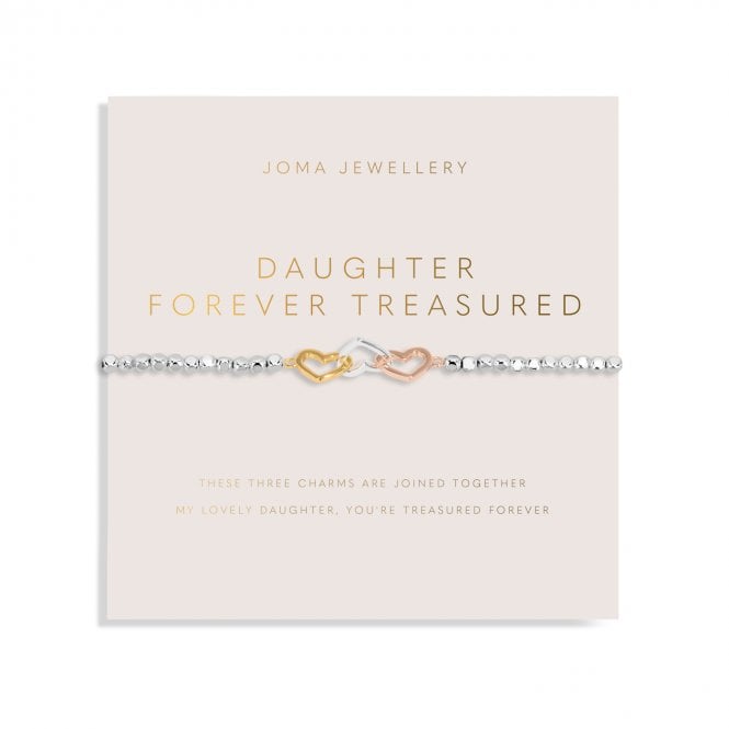 Joma Jewellery  Forever Yours 'Daughter Forever Treasured' Trio Tone Bracelet 17.5cm Stretch  