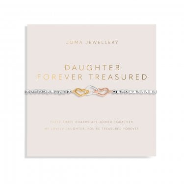 Joma Jewellery Forever Yours 'Daughter Forever Treasured' Trio Tone Bracelet 17.5cm Stretch  