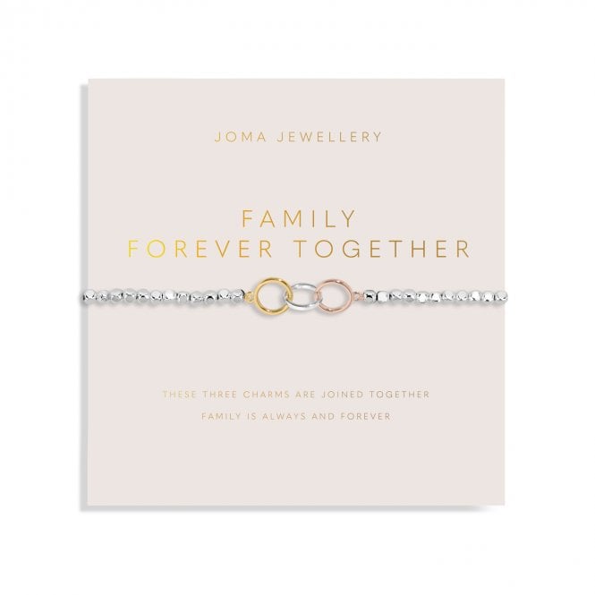 Joma Jewellery  Forever Yours 'Family Forever Together' Trio Tone Bracelet 17.5cm Stretch