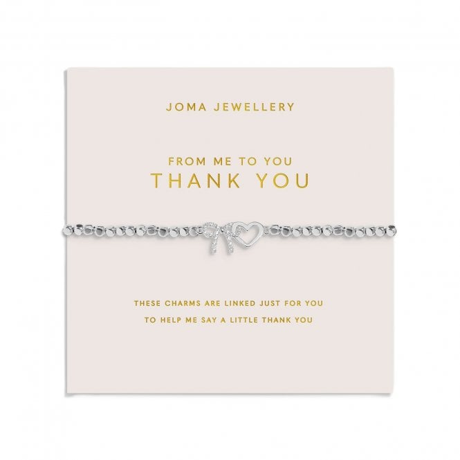 Joma Jewellery  Forever Yours 'From Me To You Thank You' Silver Tone Bracelet 17.5cm